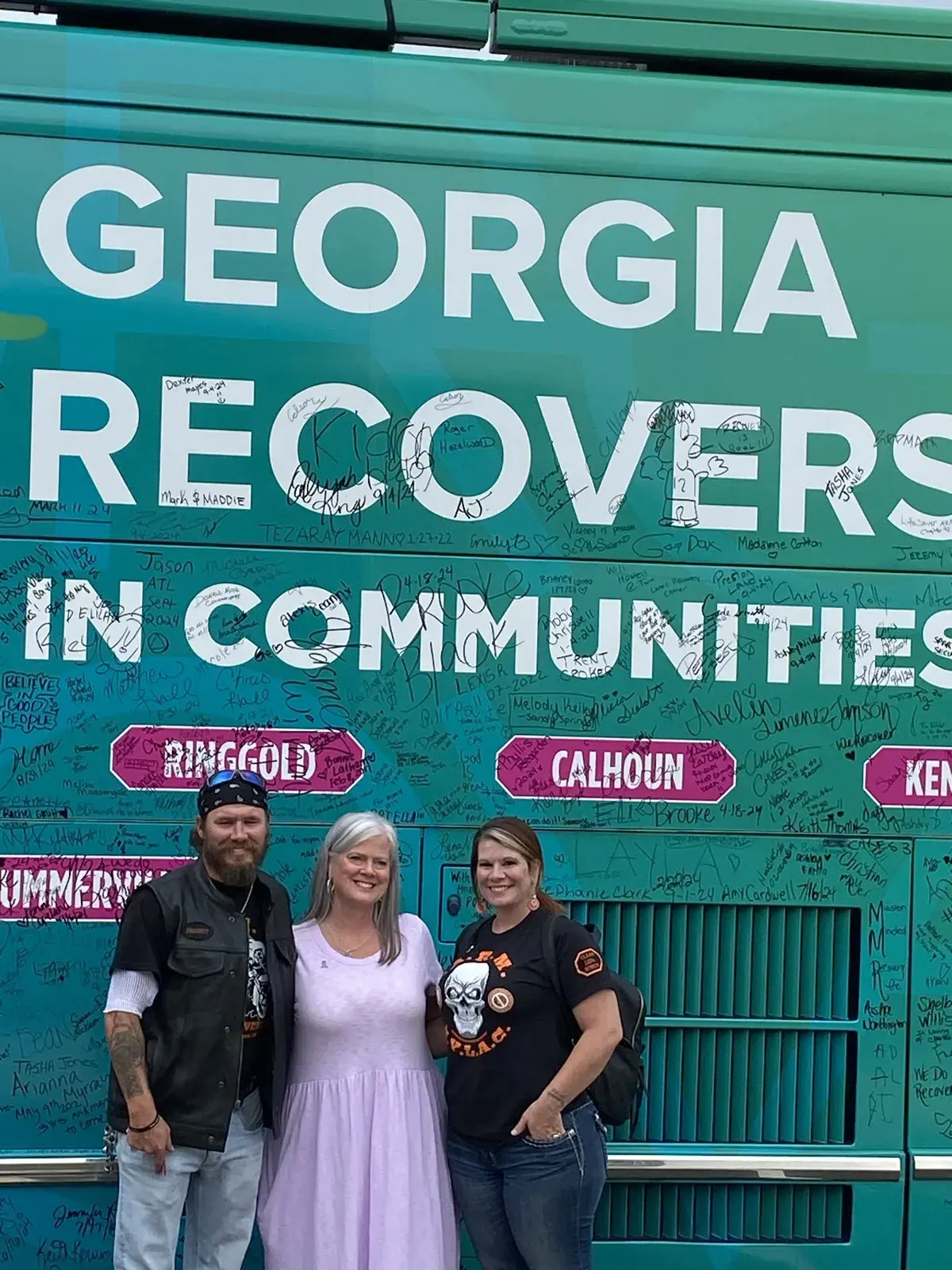 Unified in Recovery community members at a community event